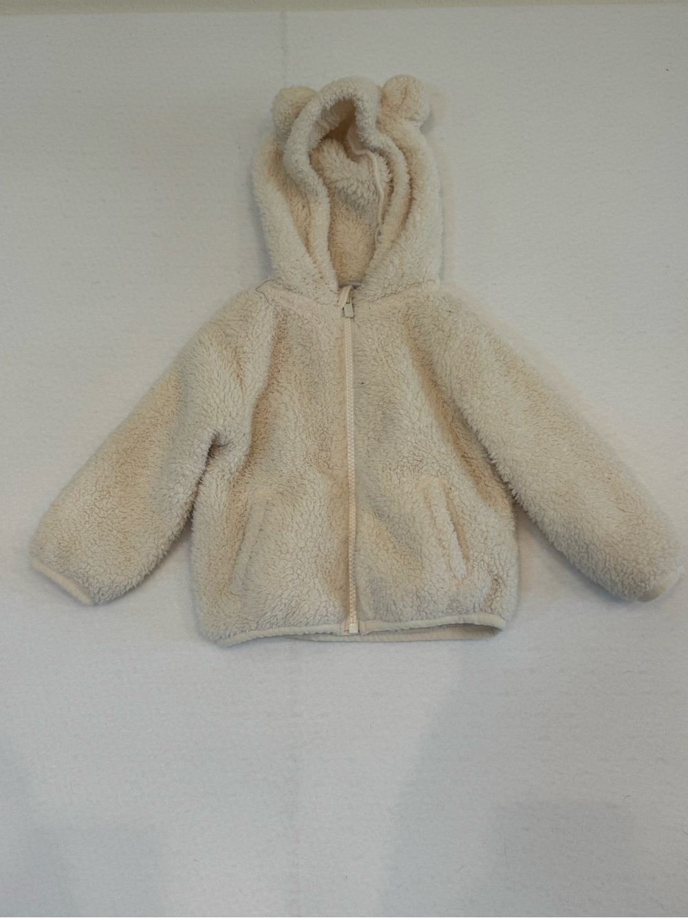 Old Navy Cream Sherpa Teddy Hoodie Jacket